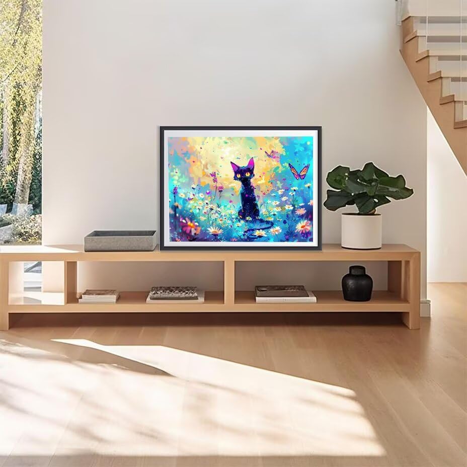 Kit Diamond Painting chat idée cadeau anniversaire 80x110cm - 3
