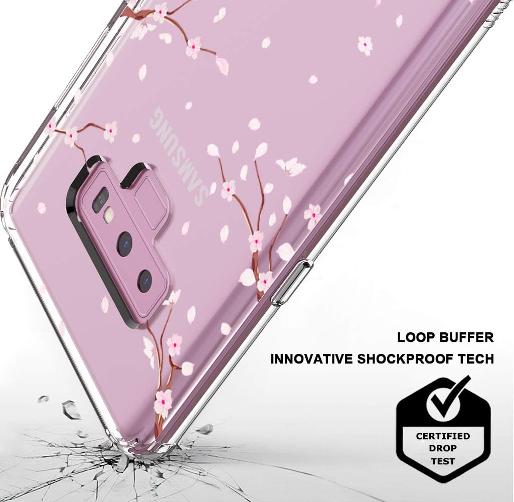 MOSNOVO Galaxy Note 9 Case, Sakura Printed Flower Pattern Clear Design Transparent Plastic Back Case with TPU Bumper Gel Protective Case Cover for Samsung Galaxy Note 9