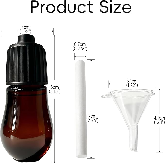 3 Botellas Vacías de 20ml para Aceites Esenciales con Embudo miniatura 3