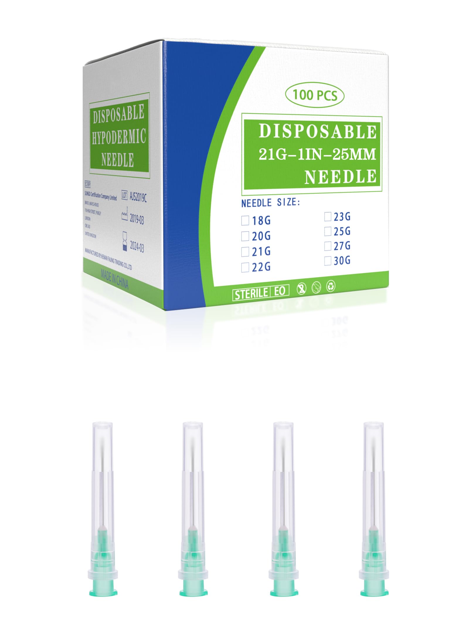 27 Gauge Needles 1/2 Inch 13mm Disposable Luer Lock Accessories, Box of 100 — Amazon image 14