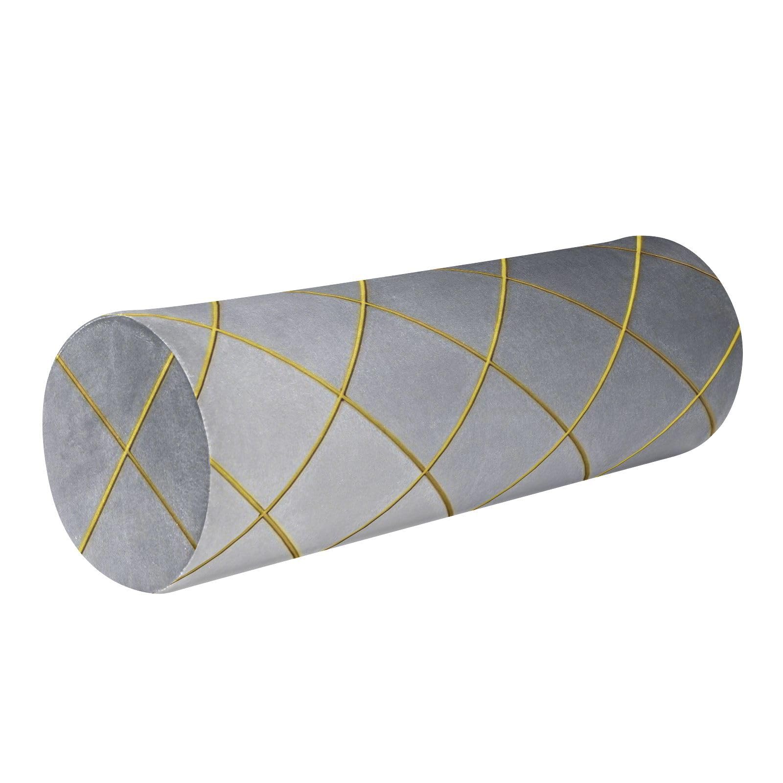 Housse de coussin ronde gris et or motif grille Cube de soutien