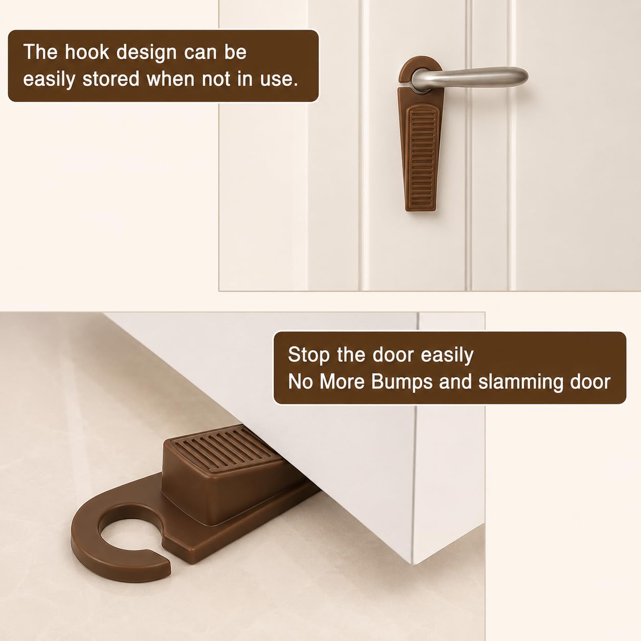 Rubber Door Stoppers - Anti-Slip & Hanging Hook -5