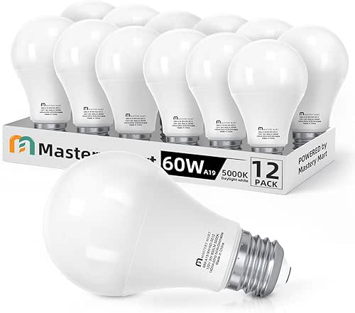 MASTERY MART A19 LED Bulbs 60 Watt Equivalent, 9W Non-Dimmable,