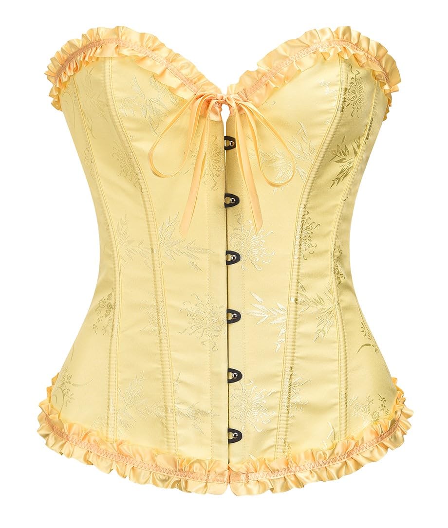 Bslingerie Corset sexy pour femme - Couleur pastel