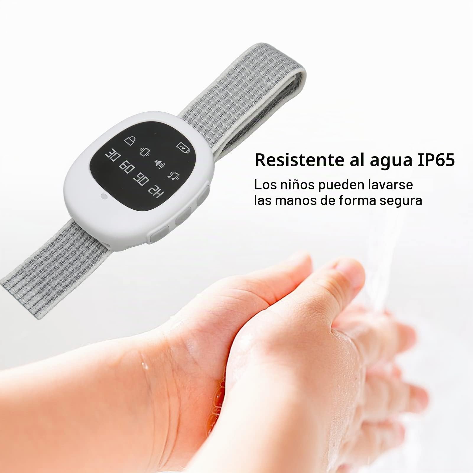 Alarma inalámbrica para la enuresis nocturna: recordatorio con música y vibración con 4 ajustes de tiempo para niños y ancianos. Correa ajustable y tarjeta de registro de motivación.