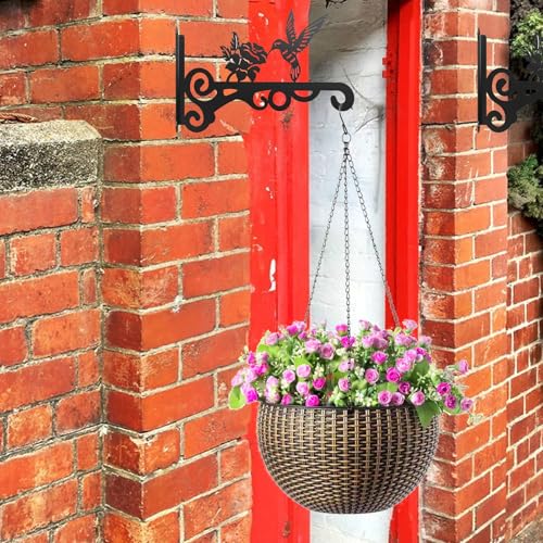 Soportes de hierro de 25x15 cm para colgar plantas en pared valla y ventana 6