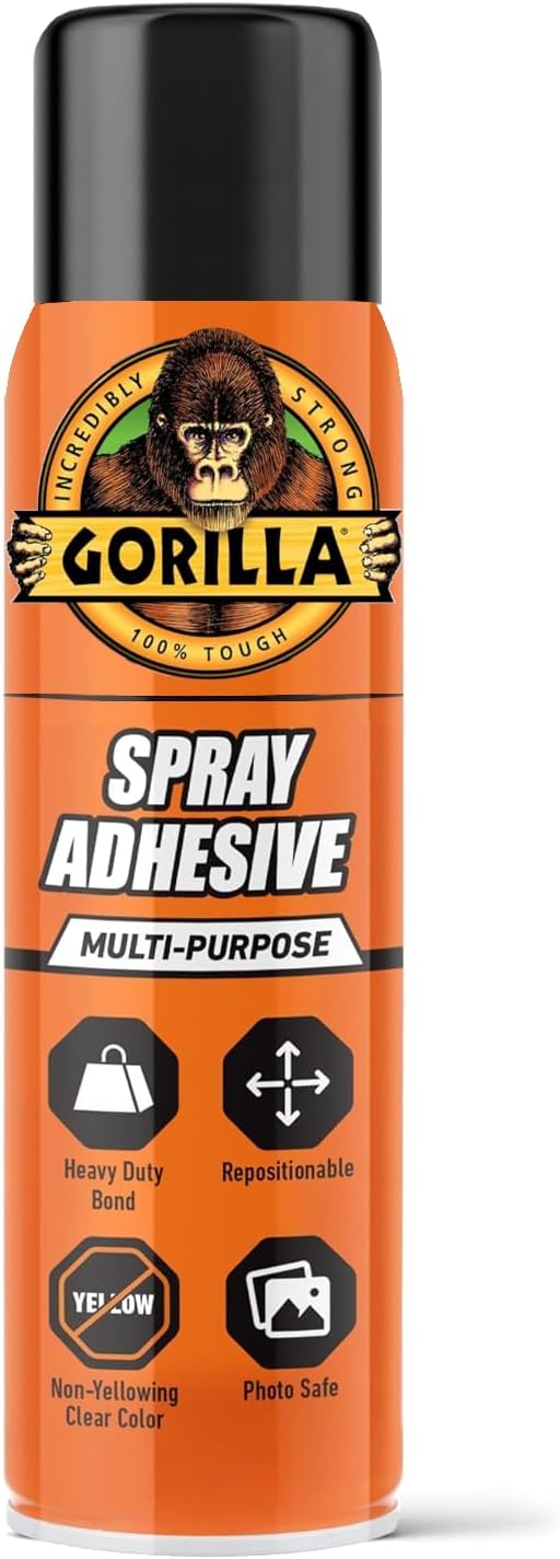 Heavy Duty Spray Adhesive, 400ml – Fast Drying, High Strength Mist Spray that Dries Clear | Permanently Bonds Wood, Metal, Fabric, Glass, Leather, Stone, Ceramics & More
