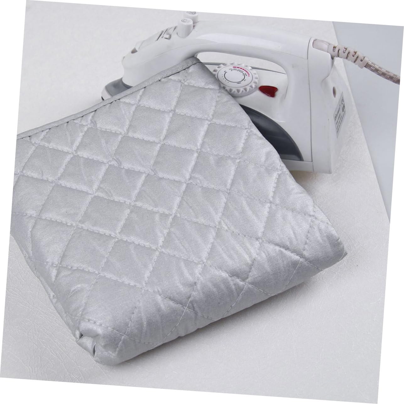 Tappetino da Stiro Antiscivolo 55x120 Cm in Cotone | Resistente alle Alte Temperature, Argento, Portatile, per Piani e Zona Ripostiglio, Adatto a Capi Sottili