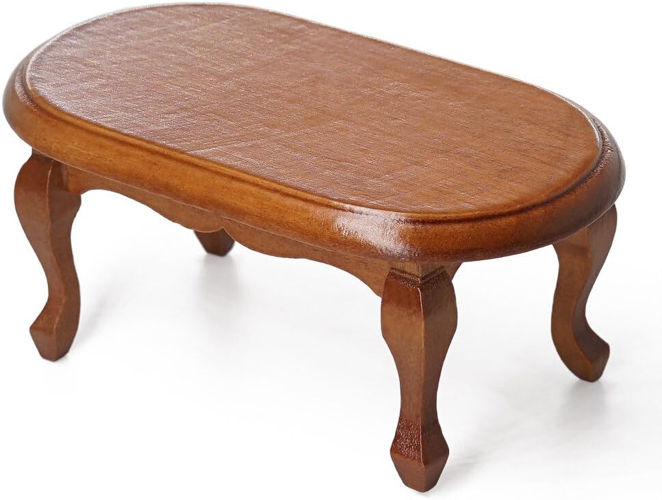 1:12 Scale Miniature Coffee Table Tea Table Furniture Trinket Decor Dollhouse Accessories Brown