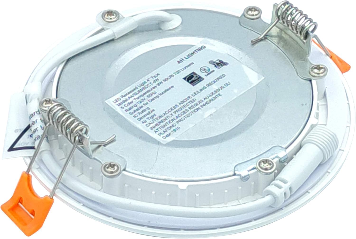 4 Inch Dimmable LED 5CCT Ultra-Slim Recessed Downlight with Junction Box, 9 Watts, 700 Lumen, ES Qualified, UL Listed (4)
