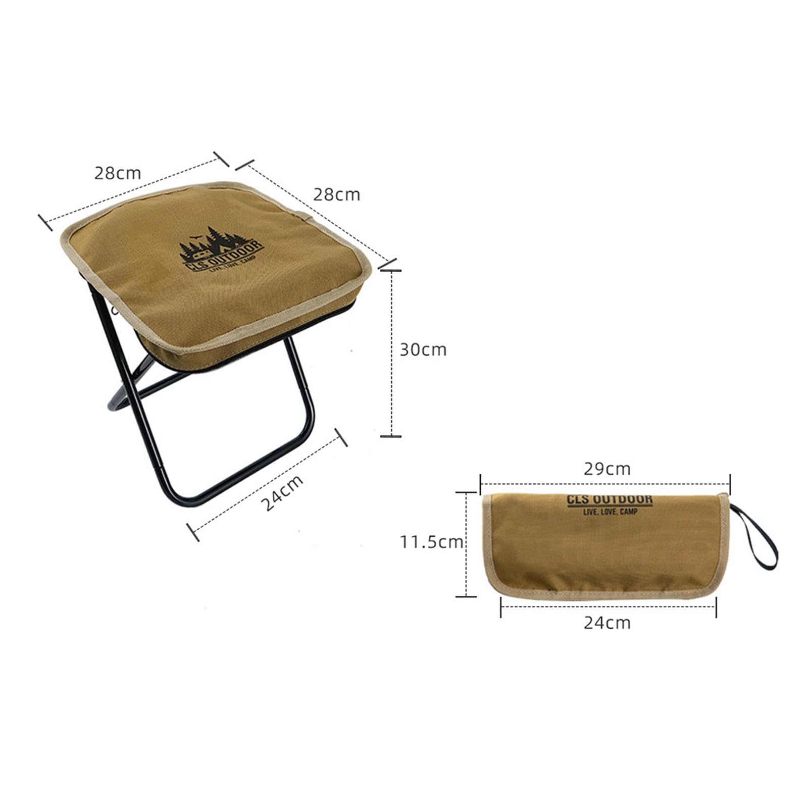 kowaku Compact Folding Chair for Camping with Carry Bag and Footrest, Khaki