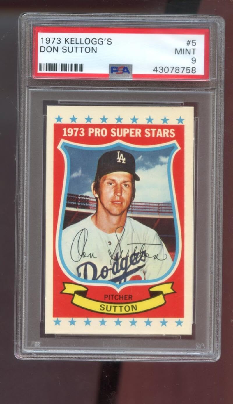 1973 Kellogg's #5 Don Sutton PSA 9 Graded Baseball Card Kelloggs MLB Dodgers