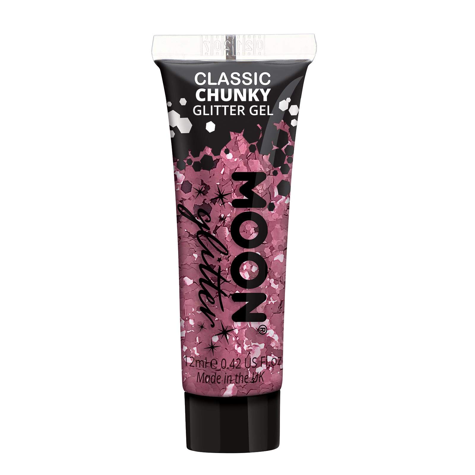Moon Glitter Żel z klasycznym grubym brokatem 12 ml różowy