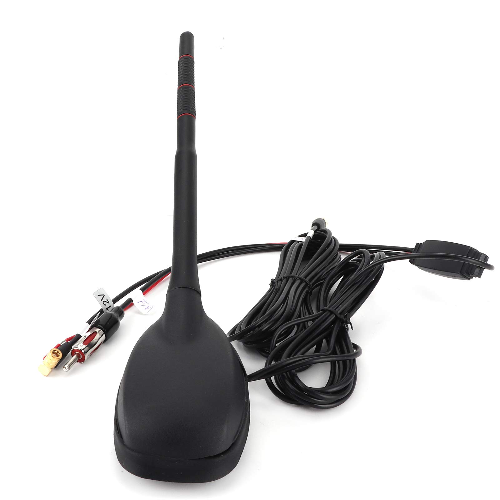 Antenne de Toit Universelle Active amplifiée pour Dab+ GPS FM Compatible avec de Nombreux modèles de Voitures montée sur Le Toit résistante à la poussière et à l'eau