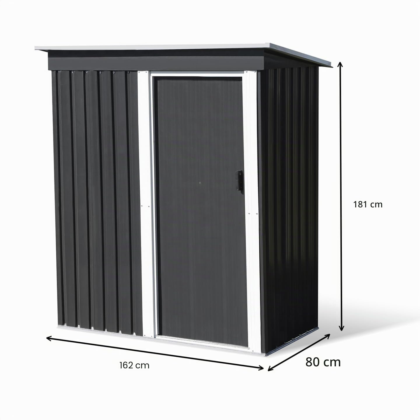 IDMarket - Caseta de jardín (1,3 m²), color gris