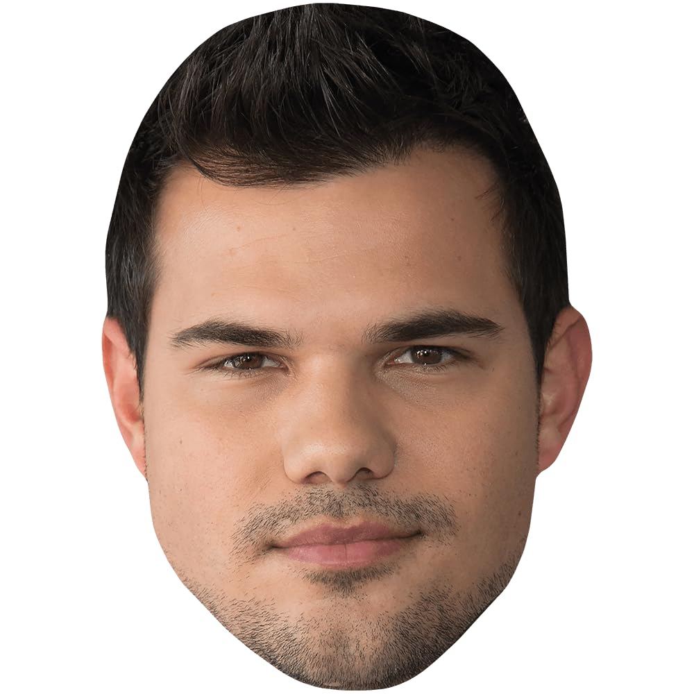 Celebrity Cutouts Lifelike Taylor Lautner (Stubble) Celebrity Mask, Flat Card Face, Fancy Dress Mask