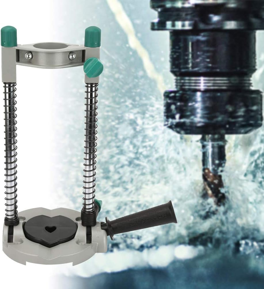 Adjustable Angle Electric Drill Holder Guide Stand, Strong Alloy Base, 45 Degree Rotatable, Portable and Lightweight, Horizontal or Vertical Use, Precise Drilling Accessory with