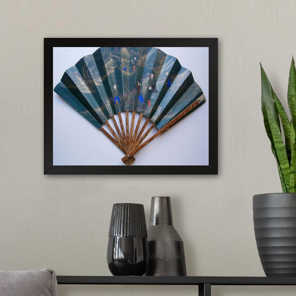 GADGETS WRAP Printed Photo Frame Matte Painting for Home Office Studio Living Room Decoration (11x9inch Black Framed) - Hand Fan