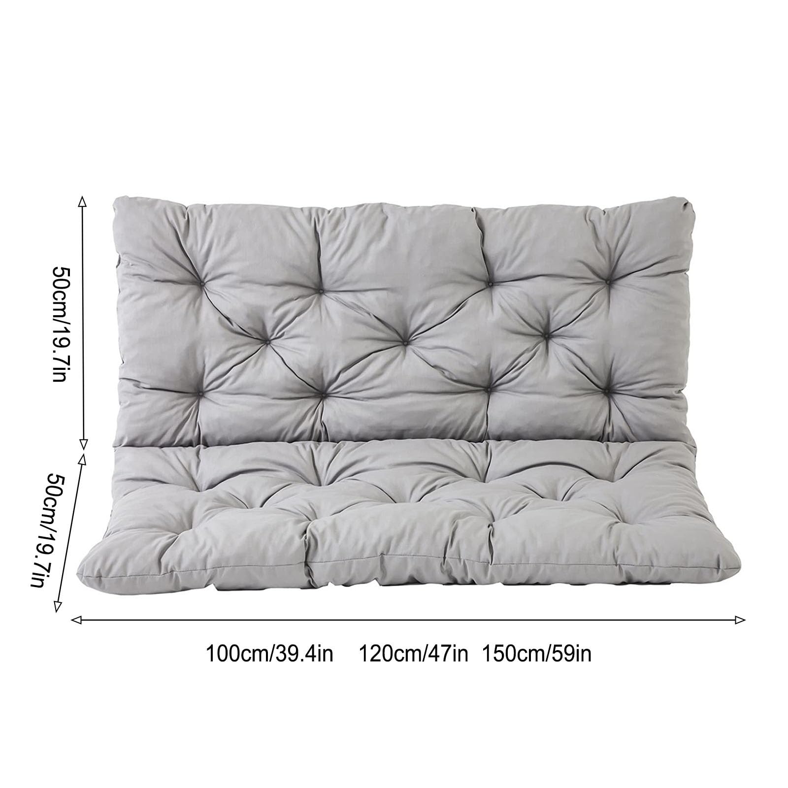 Colchoneta impermeable para columpio de 2/3 asientos y banco de patio, cómoda piel de ratán en color caqui, 39.4 x 39.4 pulgadas, ideal para relajarse en interiores y exteriores
