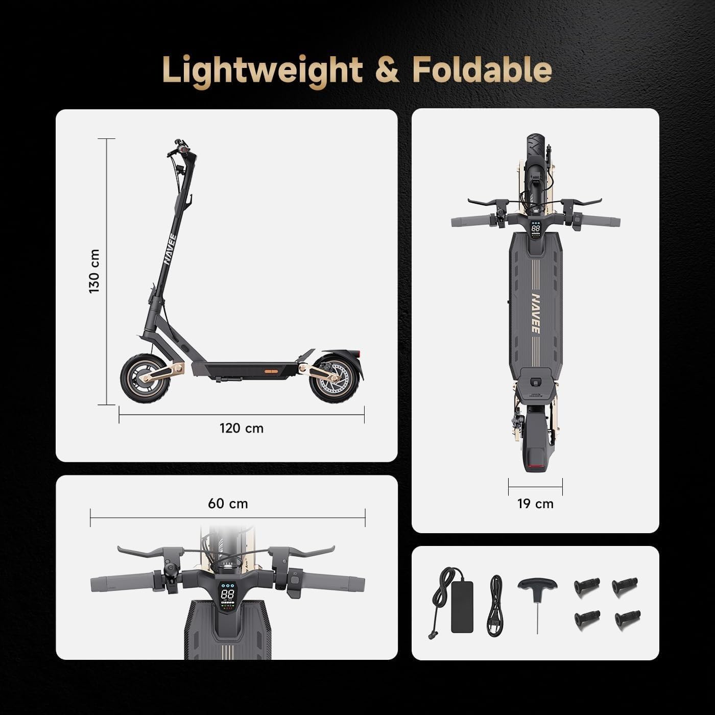 NAVEE ST3 et ST5 Trottinette Electrique Adulte 60-90km Autonomie 25km/h, Moteur 1000-1650W, Suspension Avant et Arrière, Pneus 10″ sans Chambre, Antivol Connectivité Bluetooth, TCS, avec APP