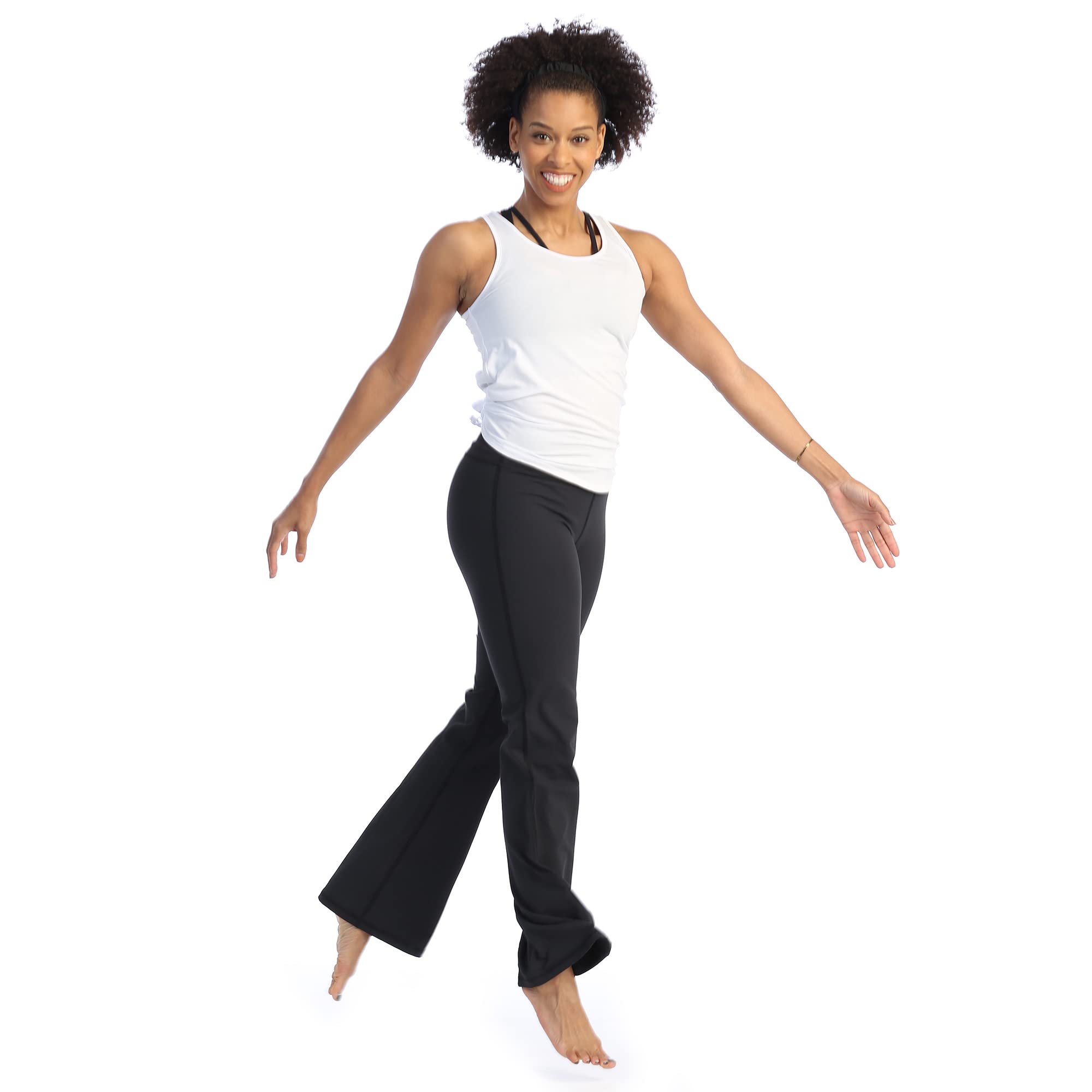 para Mujer Opaco con Barriga Reductora Cintura Alta Bootleg Yoga Pant