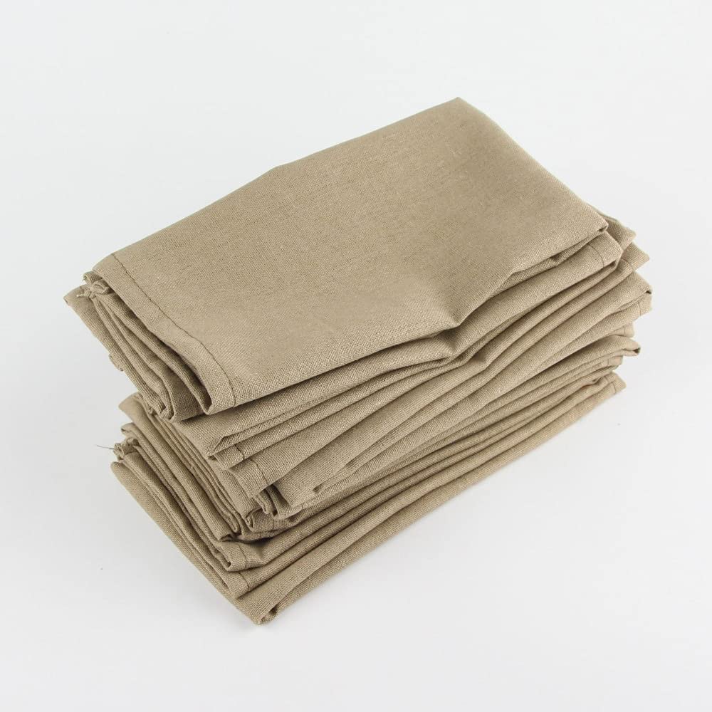 Conception de couleur unie Un ensemble de 12 pièces de serviettes de tissu 40x40 cm Coton et serviettes de lin Platemats Table à manger doux Table à manger Pavé de serviette pour enfants Table à mange