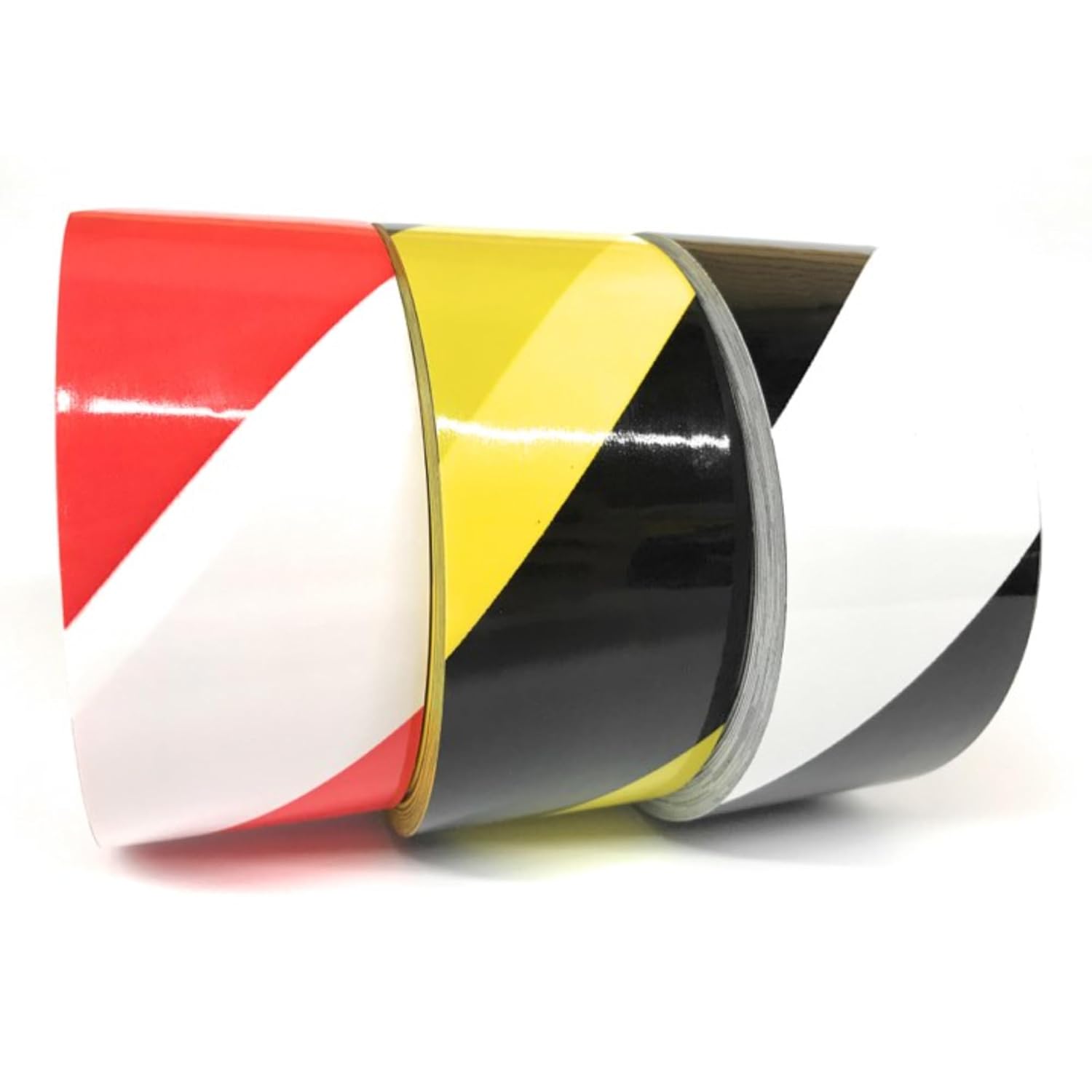 EC-700 危険安全警告ストライプテープ - 耐久性のある屋外用高耐久ラバーベース、反射滑り止め靱皮、舗装マーキング、危険エリア(