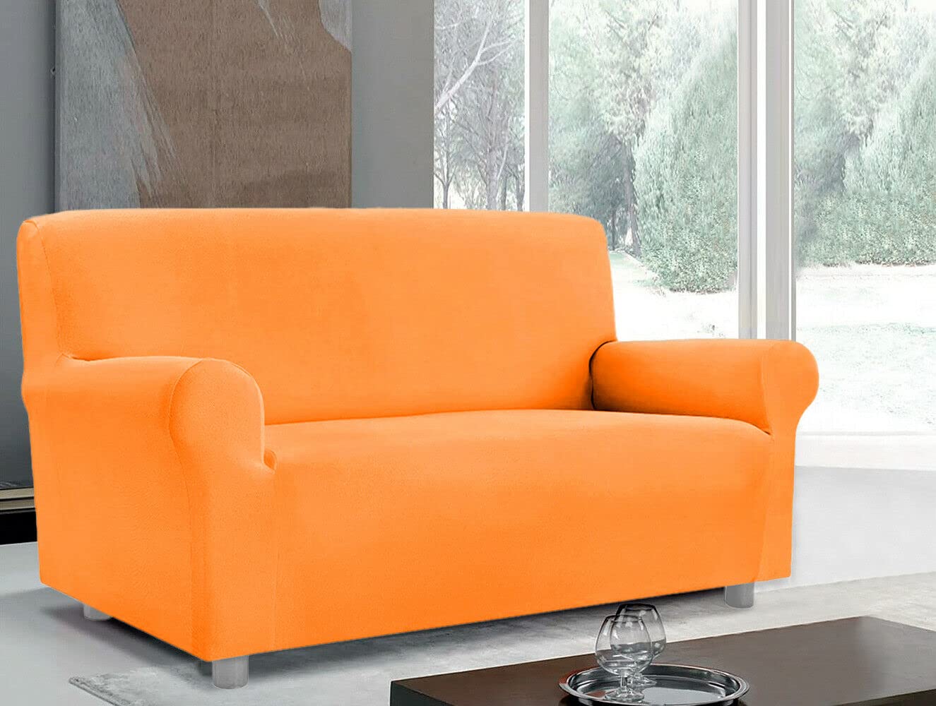 Copripoltrana Elasticizzato Pratiko - Universale Con Braccioli, Arancione, Made In Italy - Foto 4