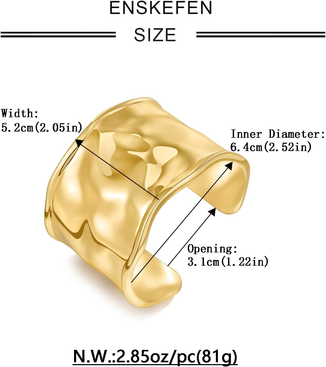 Hammered Gold Cuff Bracelets for Women Irregular Adjustable Open Bangles Chunky Statement Wide Gold Bracelets Vintage Boho Gold Arm Cuff Jewelry - Image 2