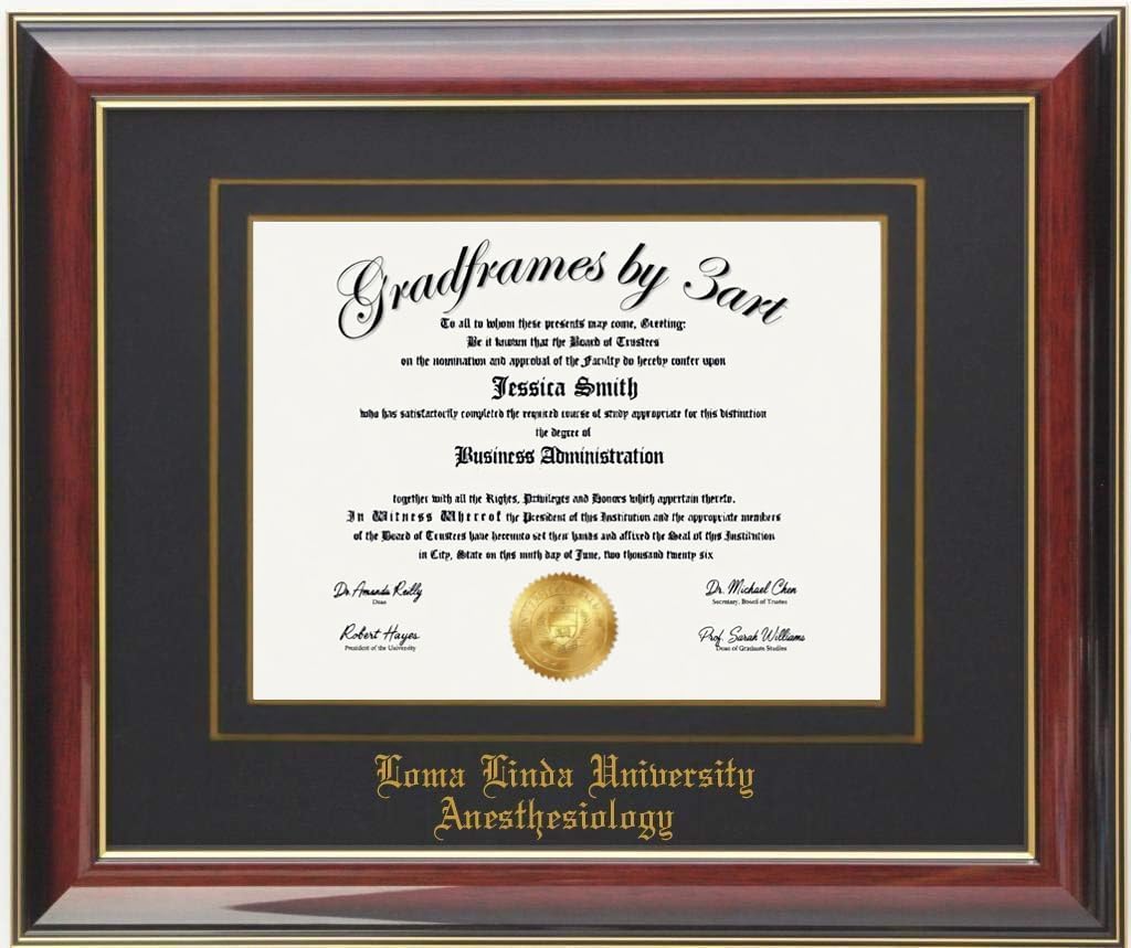 3art Diploma Frame 8.5x11, 11x8.5 Mahogany/Black, Personalizable