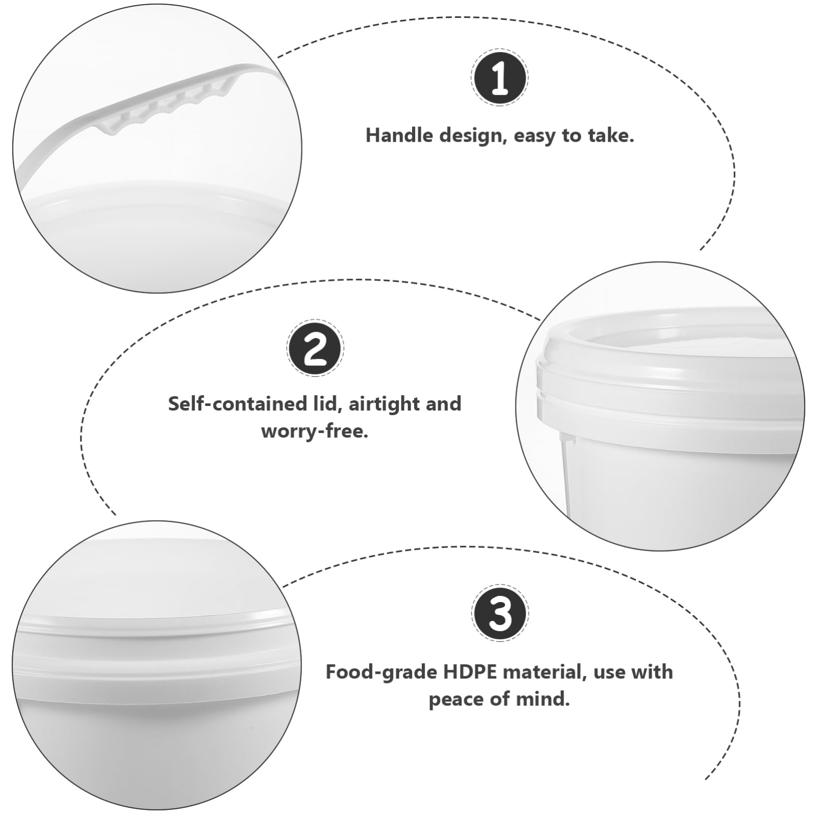 jojofuny Secchio per Pittura Bianco da 10l in Hdpe Ermetico e Resistente Agli Urti con Coperchio, per Imballaggio Vernici e Conservazione Quotidiana