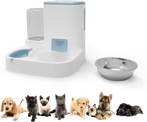 Wakuilsy Comedero automático para mascotas, dispensador de alimentos secos para gatos con cuenco de acero inoxidable, alimentador automático de agua disponible en Yaxa Colombia