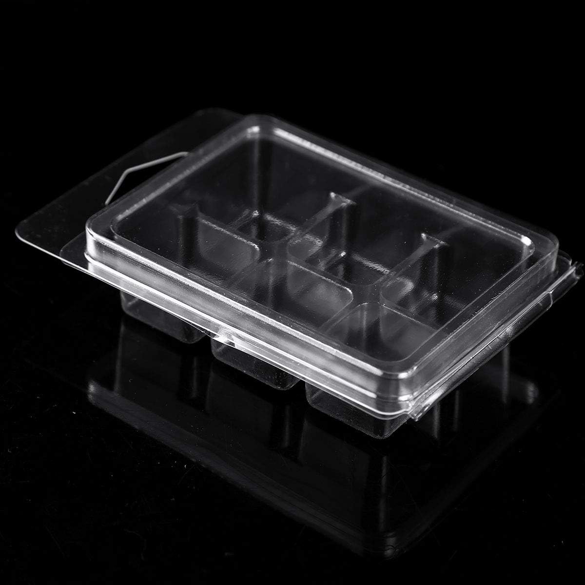 Wax Melt Molds 20 Packs Empty Plastic Wax Melt Clamshells 6 Cavity Cube Trays for Wickless Wax Melt Candle-Making Clear One Size