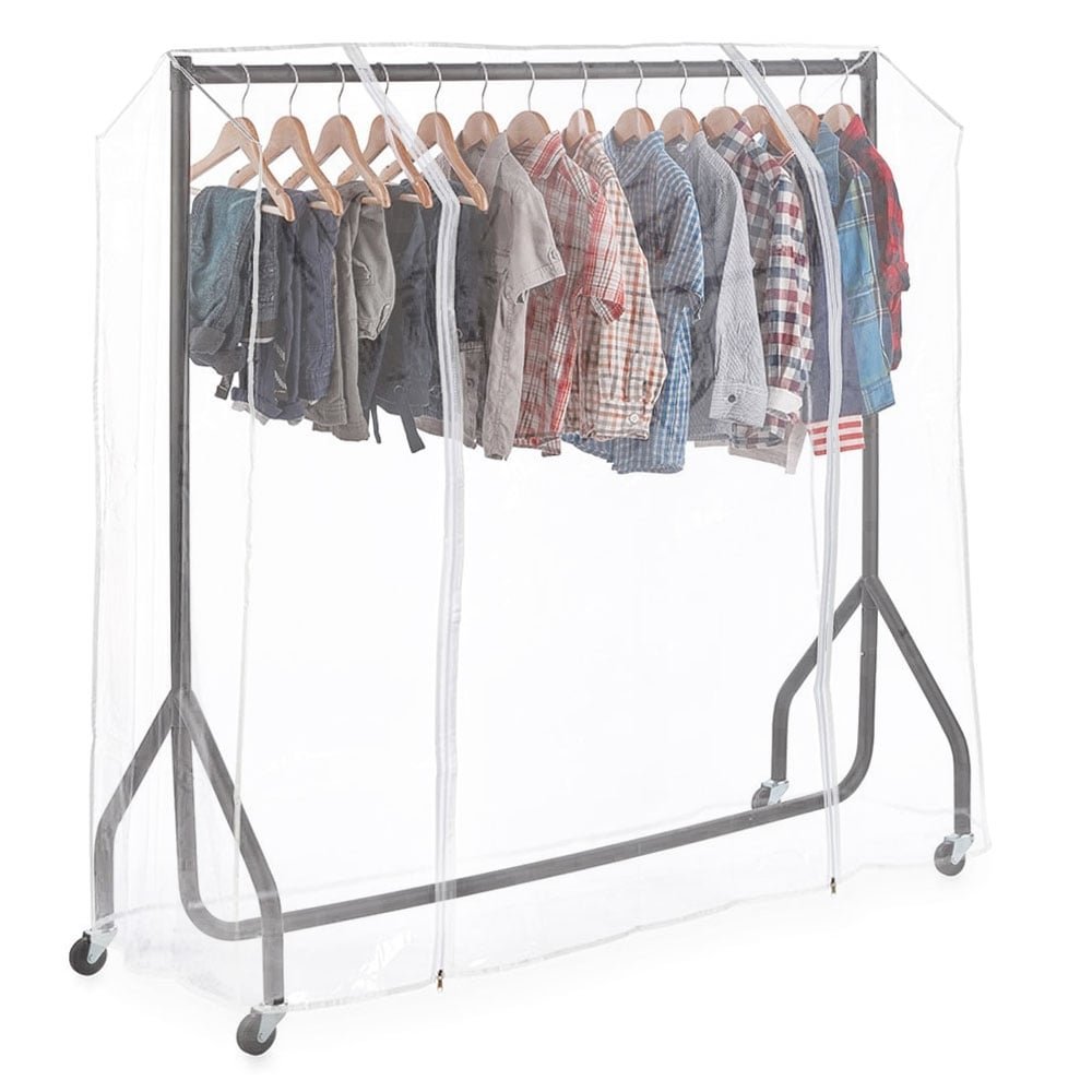 Shopfitting Warehouse Black Heavy-Duty Junior/Kids Clothes Rail with Clear Cover 3ft wide