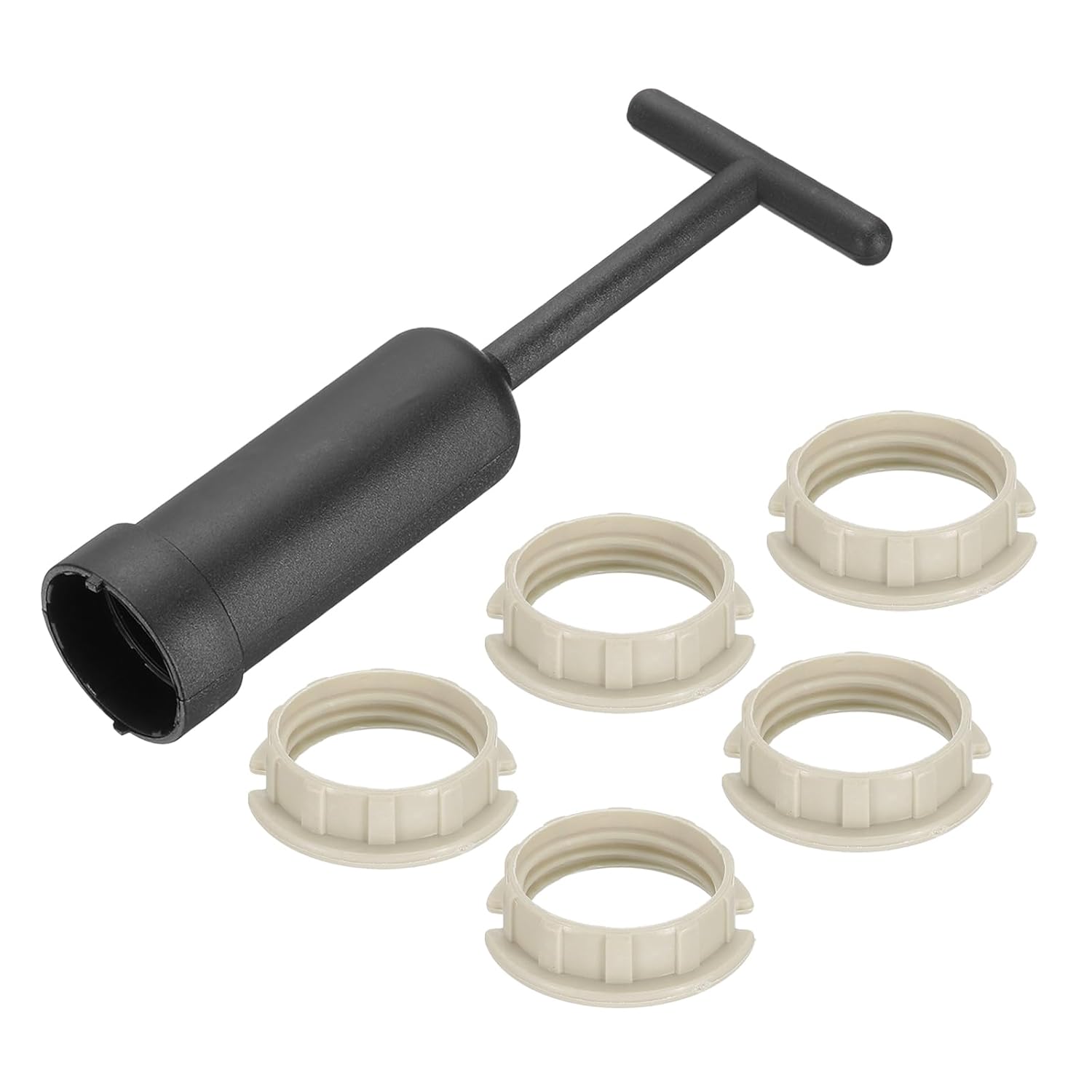 Generic G9 Light Socket Rings Kit, Lamp Shade Holder Adapter 5 Plastic Ring Replacement with Removal Tool for Lamp Shade Collar Ring Retaining Ring Tool, 127mm White