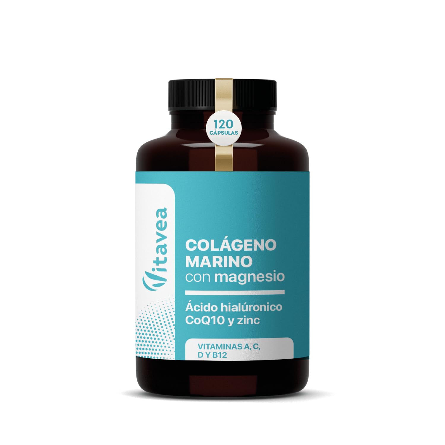 Hydrolyzed Marine Collagen Type I and III + Magnesium + Hyaluronic Acid + Coenzyme Q10-120 Capsules - Joints, Bones and Radiant Skin - With Vitamins A, C, D3, B12 and Zinc Vitavea