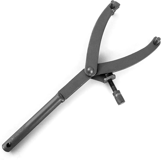 QWORK Adjustable Fly Wheel Wrench, Motorcycle/Bike Clutch Flywheel, Universal Wrench Spanner Pulley Sprocket Holder Locking Tool