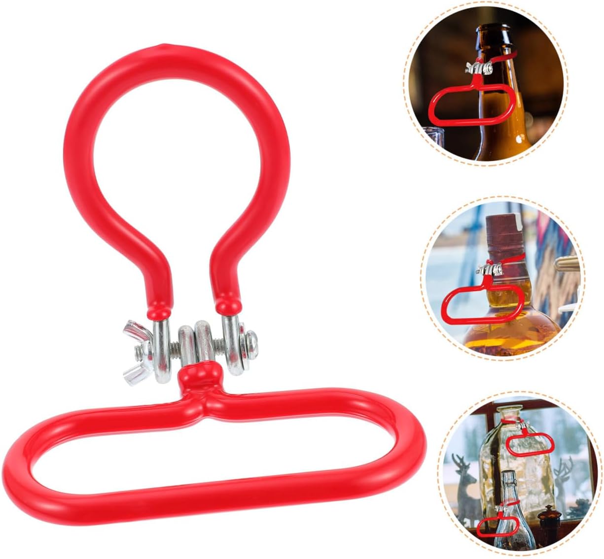 1 Glass Bottle Carboy Handle Rotatable Aluminum Alloy Bracket Heavy Duty Lifting Handle for Wine Making and Beer Brewing