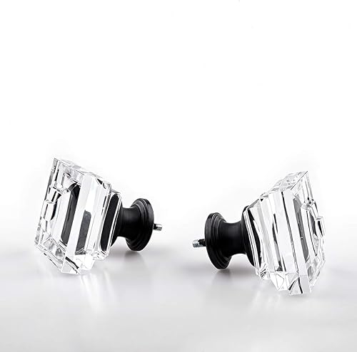 Miniatura 8 de Cortinero decorativo estándar de 34 de diámetro, longitud ajustable de 48 a 84 pulgadas, remates cuadrados de acrílico