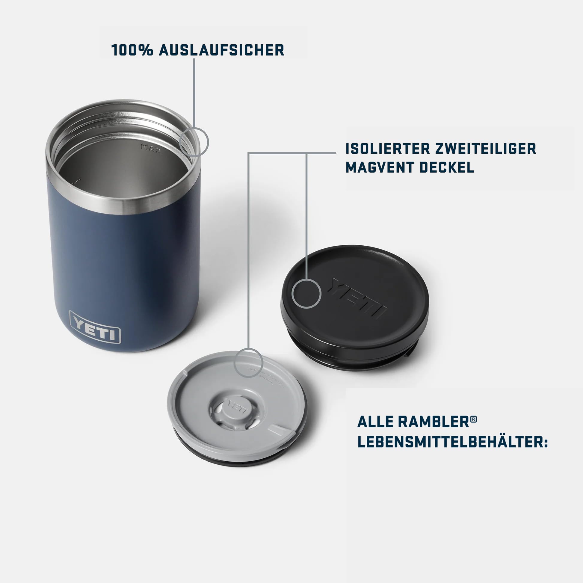 YETI Rambler Isolierter Essensbehälte, Black, 16 oz (473 ml)