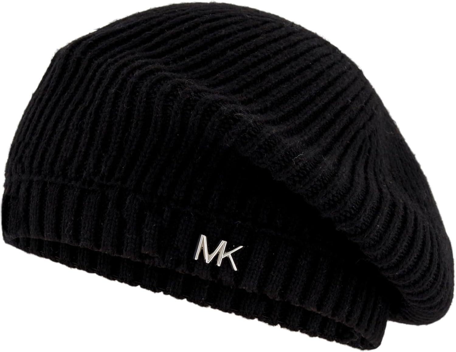 Michael Kors Womens Exposed Seam Beret, Stylish Fashion Accessory for Winter Black