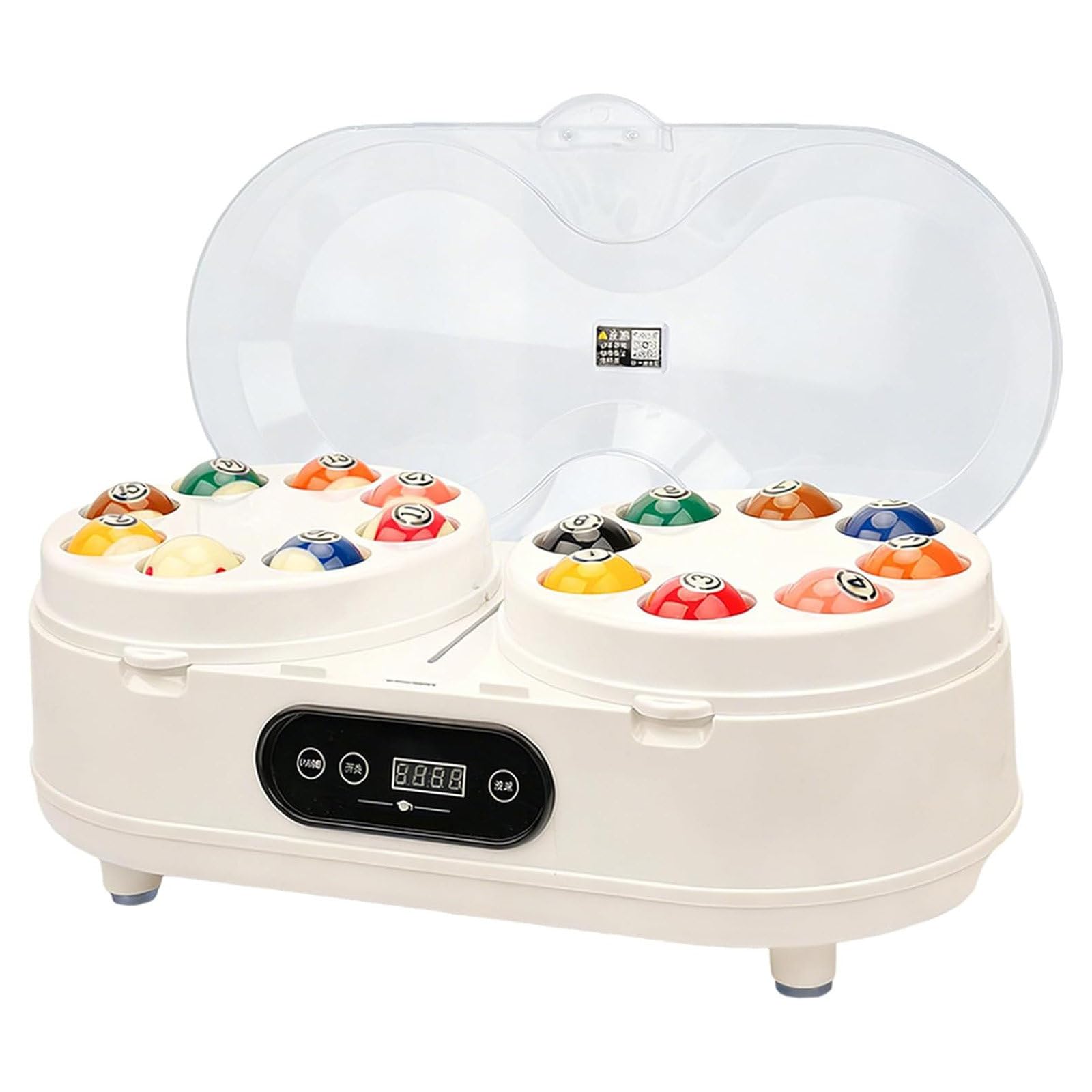 ZEEKYFOR Pool Ball Cleaner Machine Automatic Pool Ball Polisher for American/British Billiards White-57.2mm/2.25"