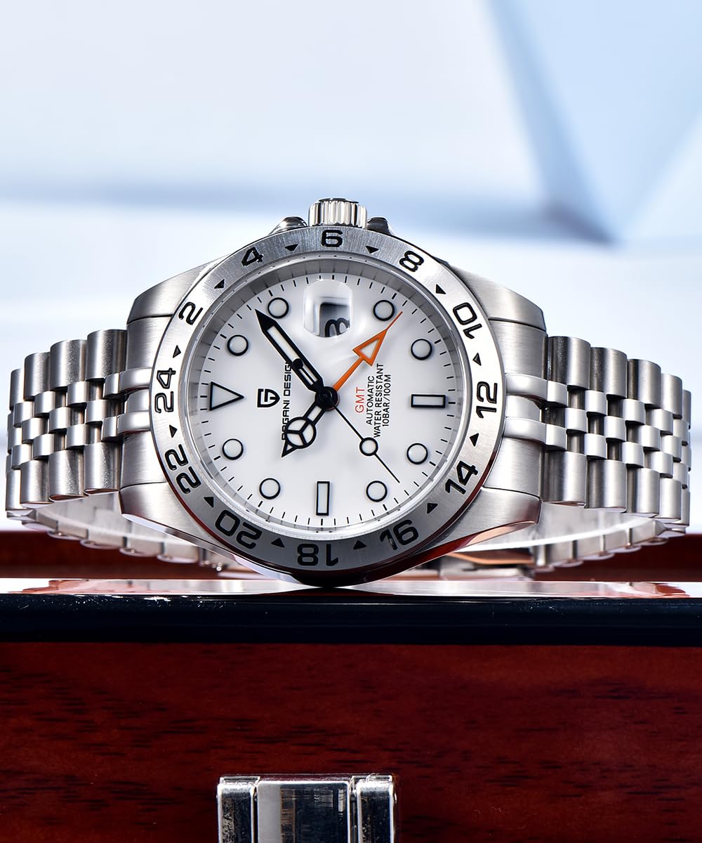 Pagani Design Uhren Herren GMT Automatik Automatik Mechanisch Analog Saphir Sport Wasserdicht Leuchtend Handgelenk Uhr