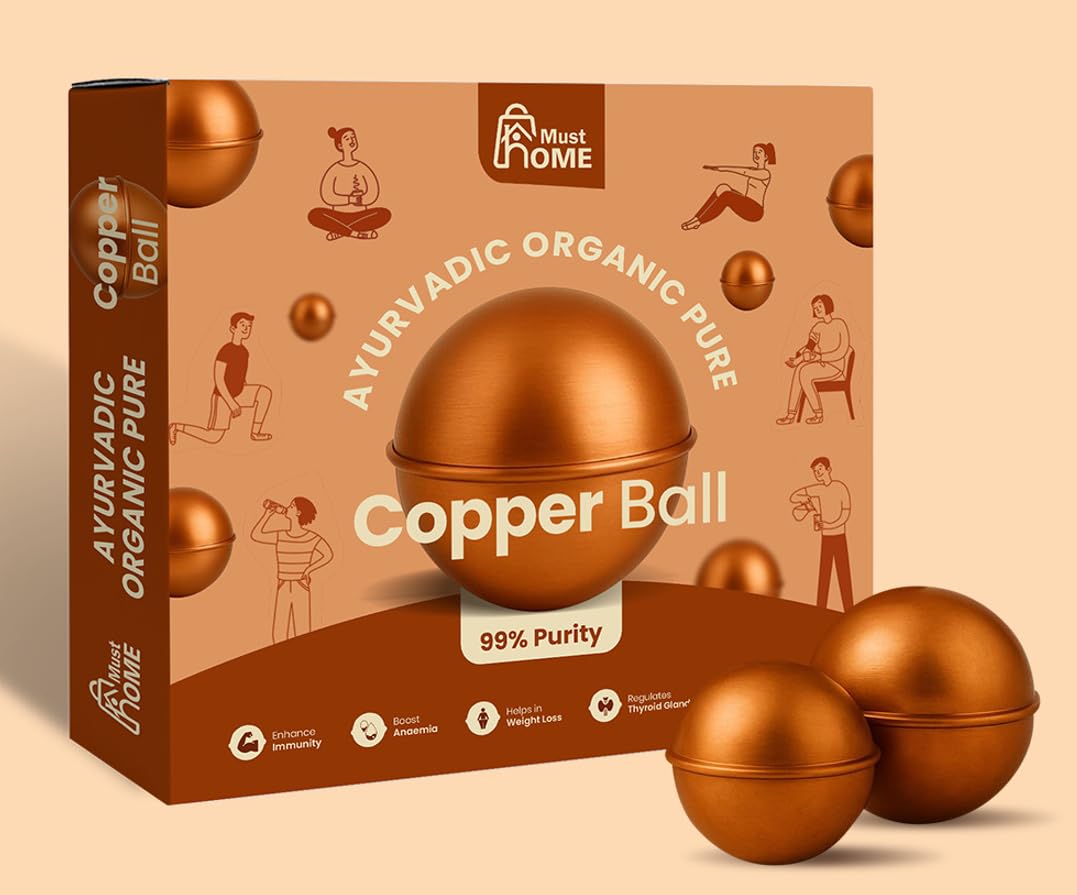 Copper Water Bottle Alternative Ayurvedic Organic Pure Copper Ball, 99% Purity, Water Purification and Infusion Benefits with Anti Oxidant Properities | Provides Health Benefits (1)-image-8