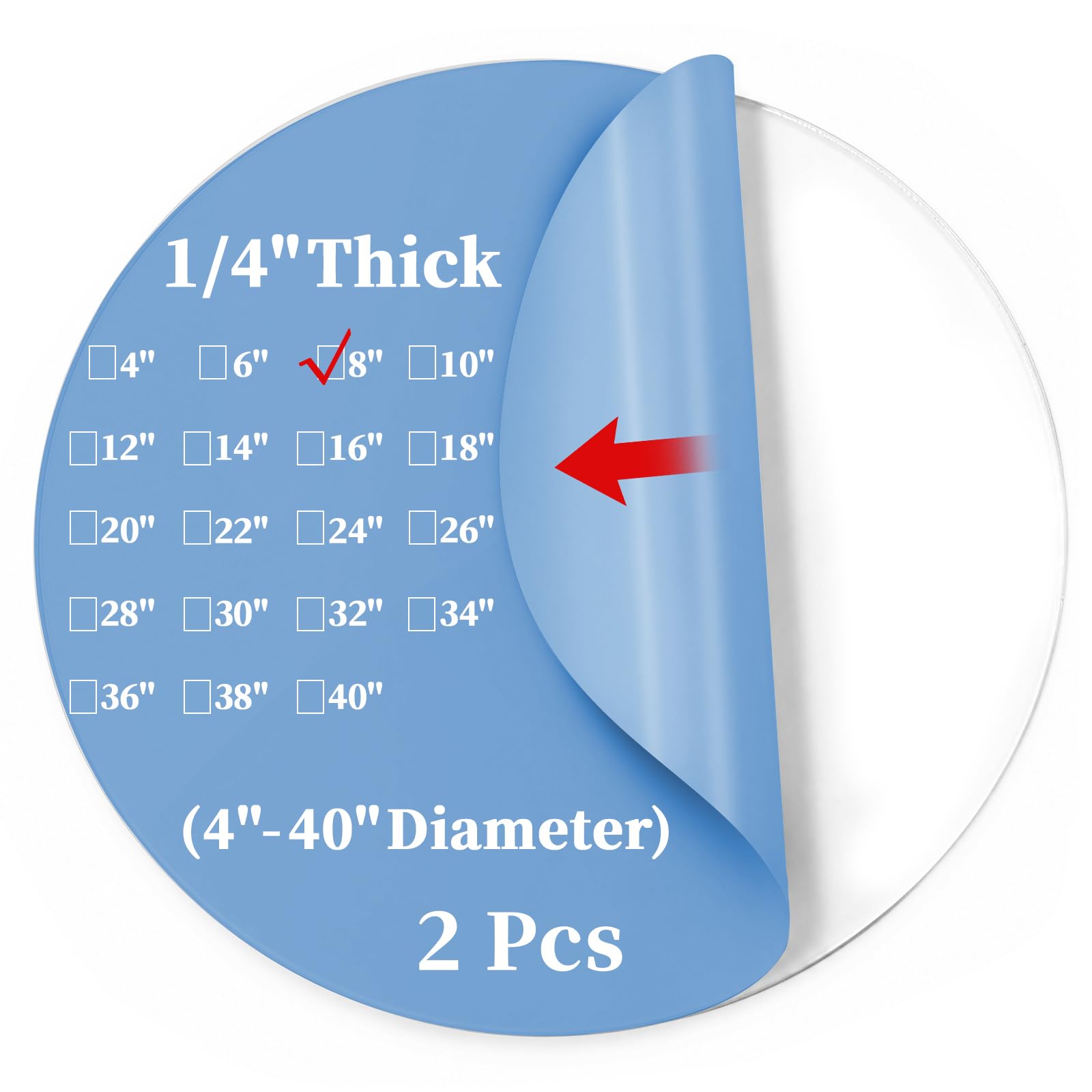 Clear Acrylic Sheets - Round Plexiglass Discs -21