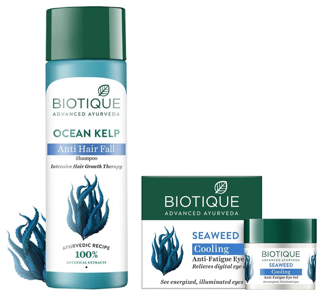 Biotique Bio Seaweed Revitalizing Anti Fatigue Eye Gel, 15g And Biotique Bio Kelp Fresh Growth Protein Shampoo, 190ml