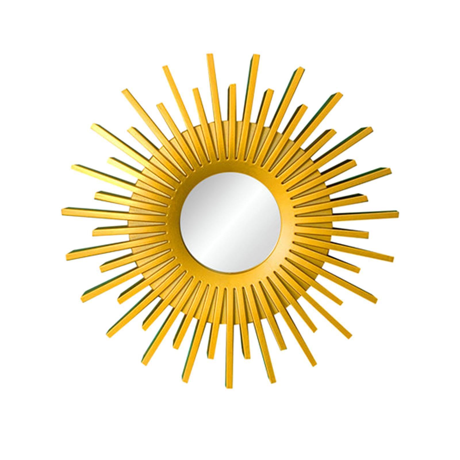 Pixzcsa Sun Shaped Gold Round Mirrors For Room Decor Stylish Furniture Accentuating Spaces Decorative Mirrors Mirror For Bedroom Makeup Mirror, 25Cm