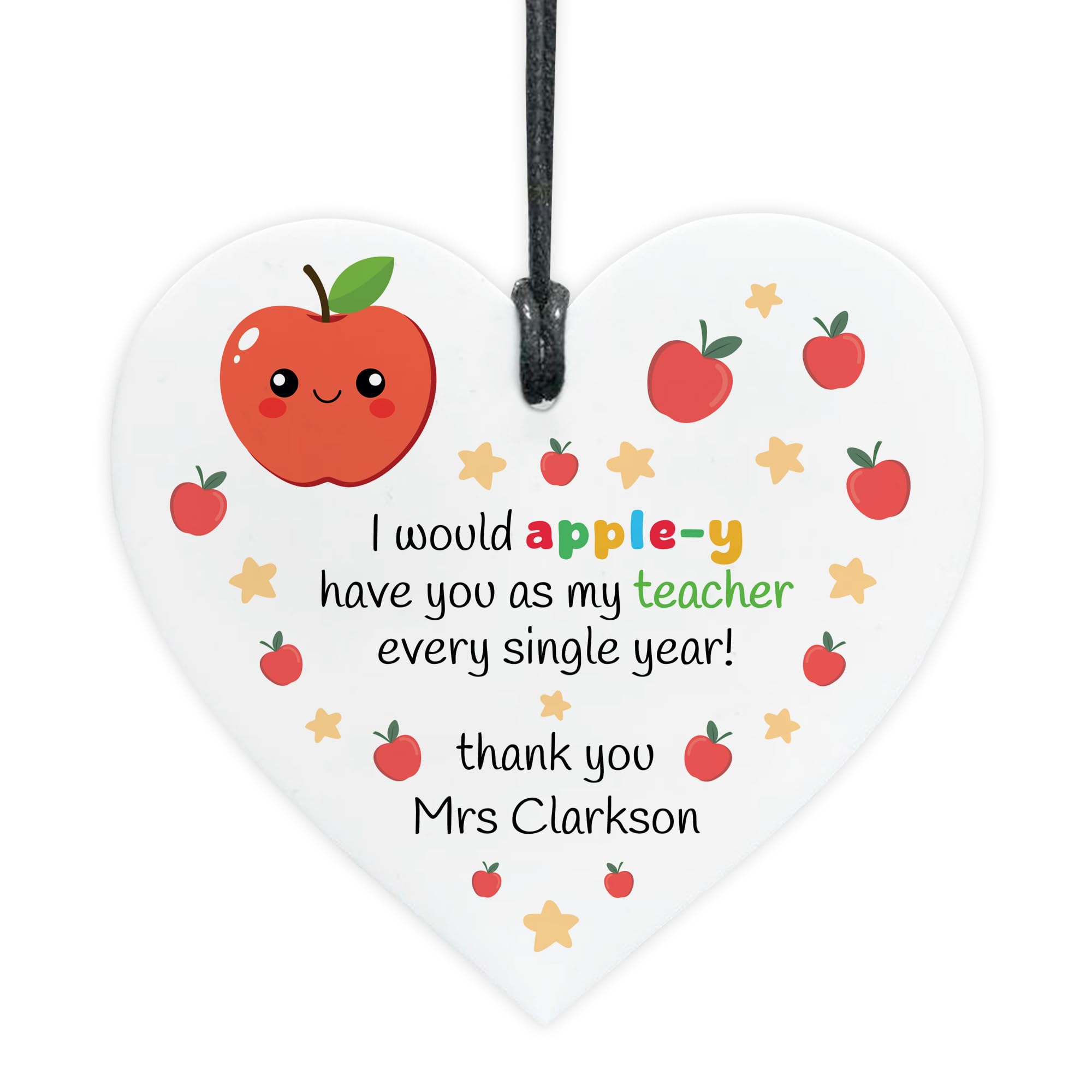 Red Ocean Funny Thank You Gift For Teacher Personalised Acrylic Heart Christmas Birthday Leaving School Nursery Present For Teacher Keepsake