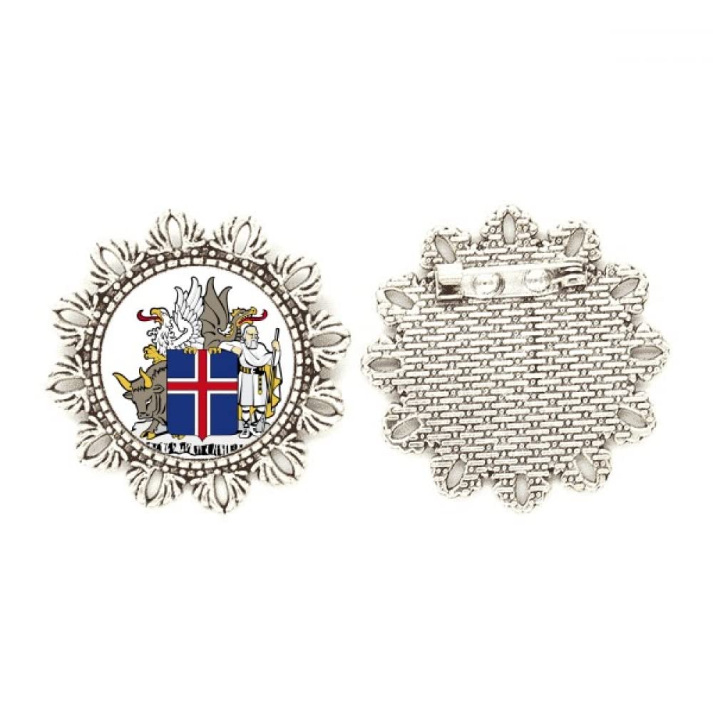 Broche de plata Islandia flor medium de alta joyería artesanal 4