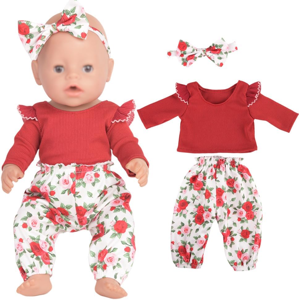 New Born Baby Doll Clothes, Coat, Pajamas, Bodysuits Outfits for 14 Inches to 18 Inches Dolls, 15 Inch Baby Dolls, 10 PCs in Total Clothes and Accessories